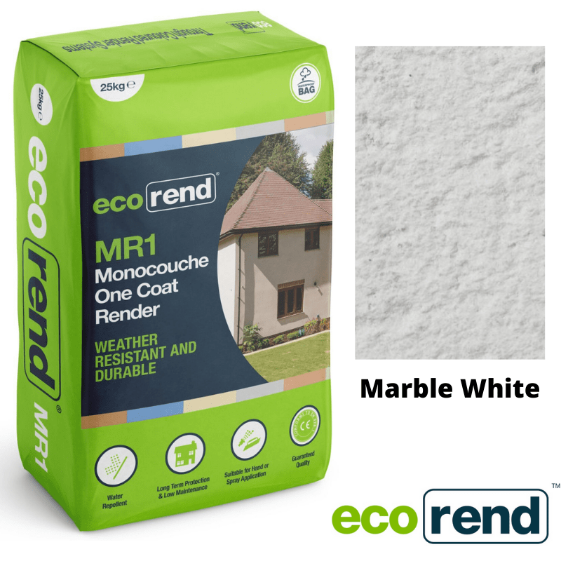 MR1 EcoRend Monocouche One Coat Render- 25kg Marble White