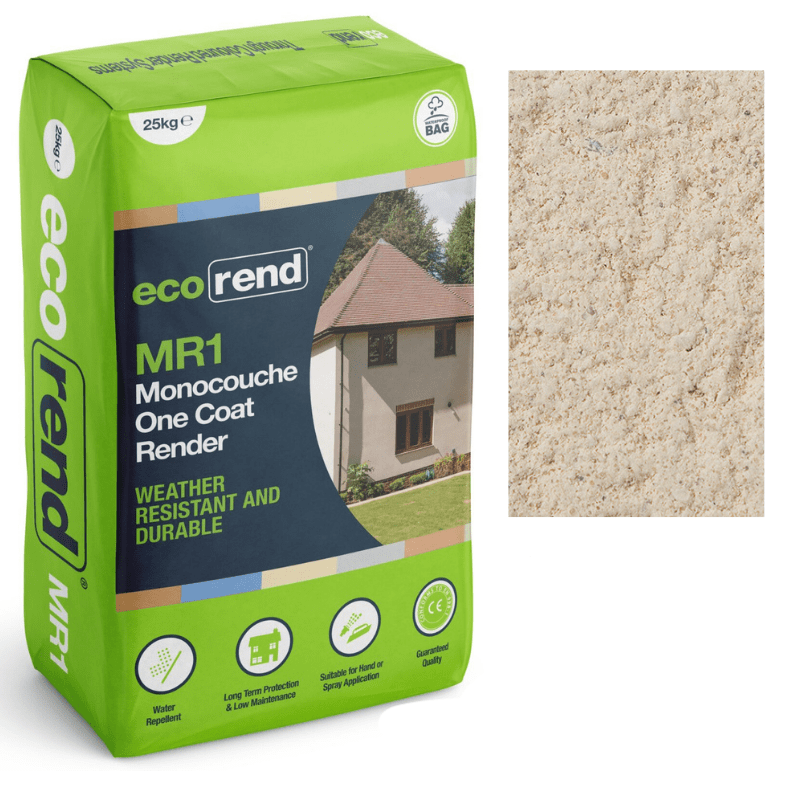 RD00880 EcoRend MR1 EcoRend Monocouche One Coat Render- 25kg African Ivory 25kg - Price Per Bag / 3-5 Working Days EcoRend Monocouche Render