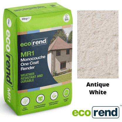 RD00867 EcoRend MR1 EcoRend Monocouche One Coat Render- 25kg Antique White 25kg - Price Per Bag / 3-5 Working Days EcoRend Monocouche Render