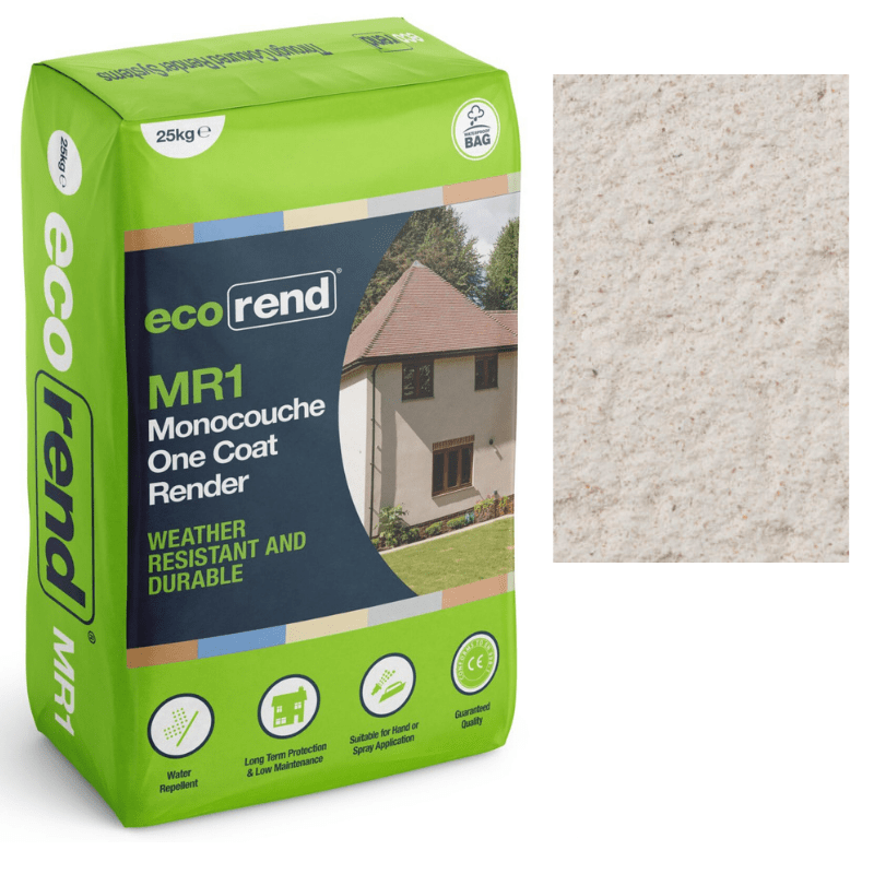 RD00867 EcoRend MR1 EcoRend Monocouche One Coat Render- 25kg Antique White 25kg - Price Per Bag / 3-5 Working Days EcoRend Monocouche Render