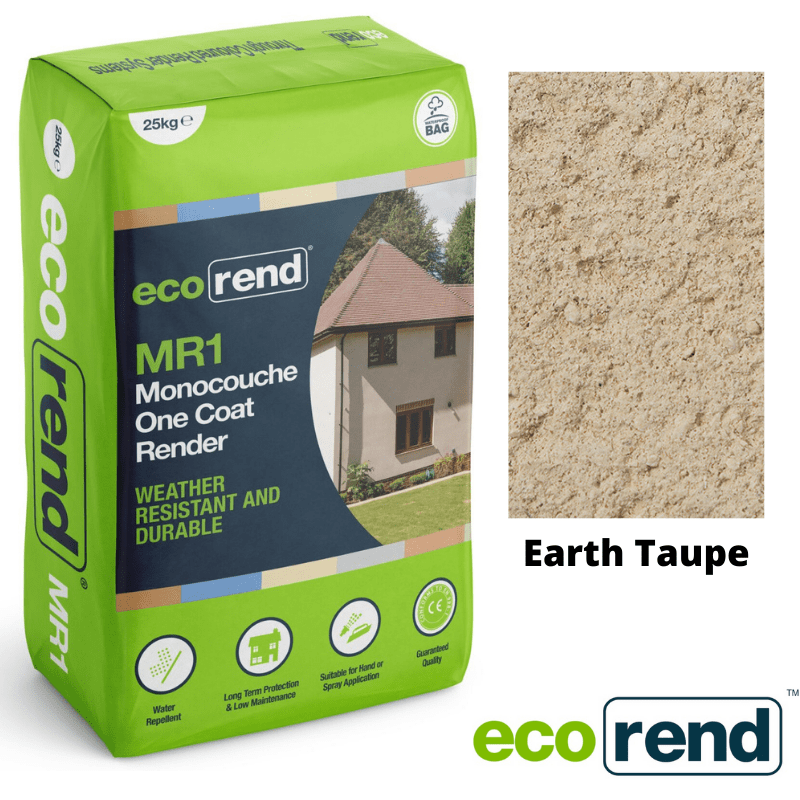 RD00877 EcoRend MR1 EcoRend Monocouche One Coat Render- 25kg Earth Taupe Pallet 40 x Bags / 7 Working Days EcoRend Monocouche Render