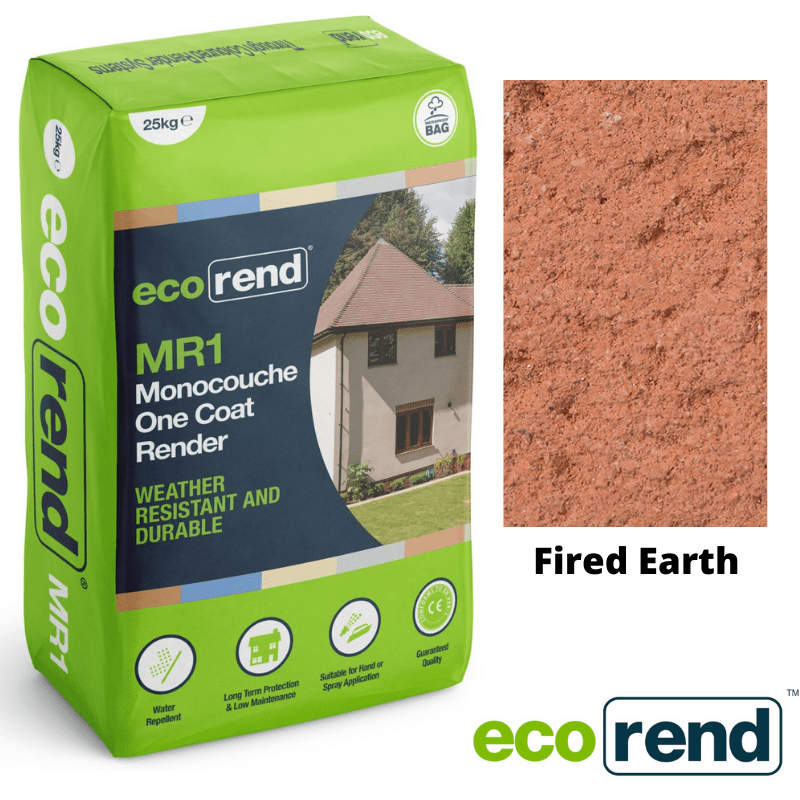RD00911 EcoRend MR1 EcoRend Monocouche One Coat Render- 25kg Fired Earth Pallet 40 x Bags / 7 Working Days EcoRend Monocouche Render
