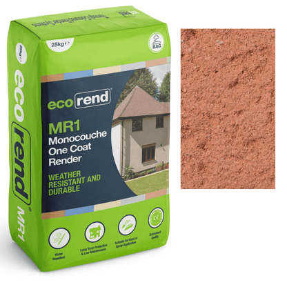 RD00911 EcoRend MR1 EcoRend Monocouche One Coat Render- 25kg Fired Earth Pallet 40 x Bags / 7 Working Days EcoRend Monocouche Render