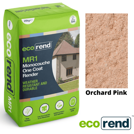 RD00888 EcoRend MR1 EcoRend Monocouche One Coat Render- 25kg Orchard Pink Pallet 40 x Bags / 7 Working Days EcoRend Monocouche Render