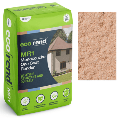 RD00888 EcoRend MR1 EcoRend Monocouche One Coat Render- 25kg Orchard Pink Pallet 40 x Bags / 7 Working Days EcoRend Monocouche Render