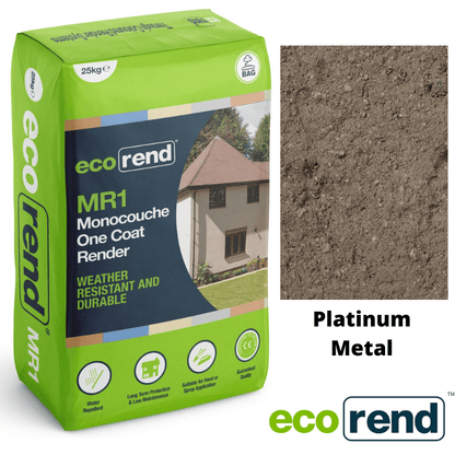 RD00897 EcoRend MR1 EcoRend Monocouche One Coat Render- 25kg Platinum Metal 25kg - Price Per Bag / 7 Working Days EcoRend Monocouche Render