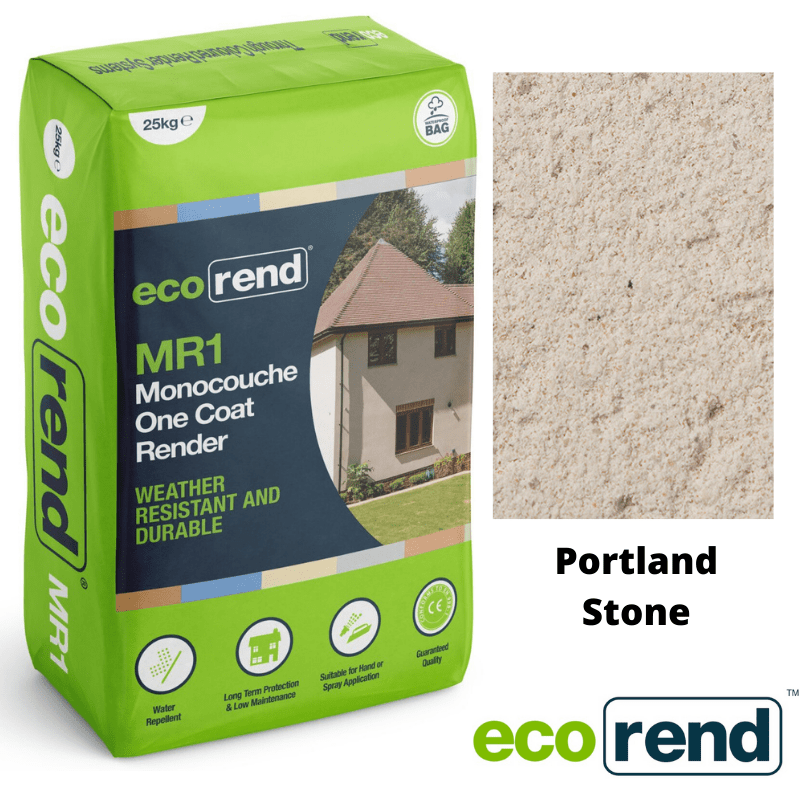 RD00893 EcoRend MR1 EcoRend Monocouche One Coat Render- 25kg Portland Stone 25kg - Price Per Bags / 3-5 Working Days EcoRend Monocouche Render