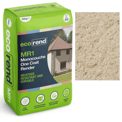 RD00910 EcoRend MR1 EcoRend Monocouche One Coat Render- 25kg Powder Green Pallet 40 x Bags / 7 Working Days EcoRend Monocouche Render