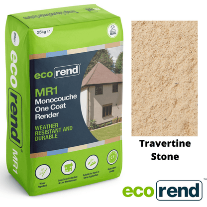RD00879 EcoRend MR1 EcoRend Monocouche One Coat Render- 25kg Travertine Stone Pallet 40 x Bags / 7 Working Days EcoRend Monocouche Render