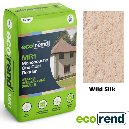 RD00886 EcoRend MR1 EcoRend Monocouche One Coat Render- 25kg Wild Silk Pallet 40 x Bags / 7 Working Days EcoRend Monocouche Render