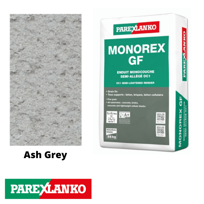Parex Monorex GF 25kg Fine Grain G50 Ash Grey - RendersDirect