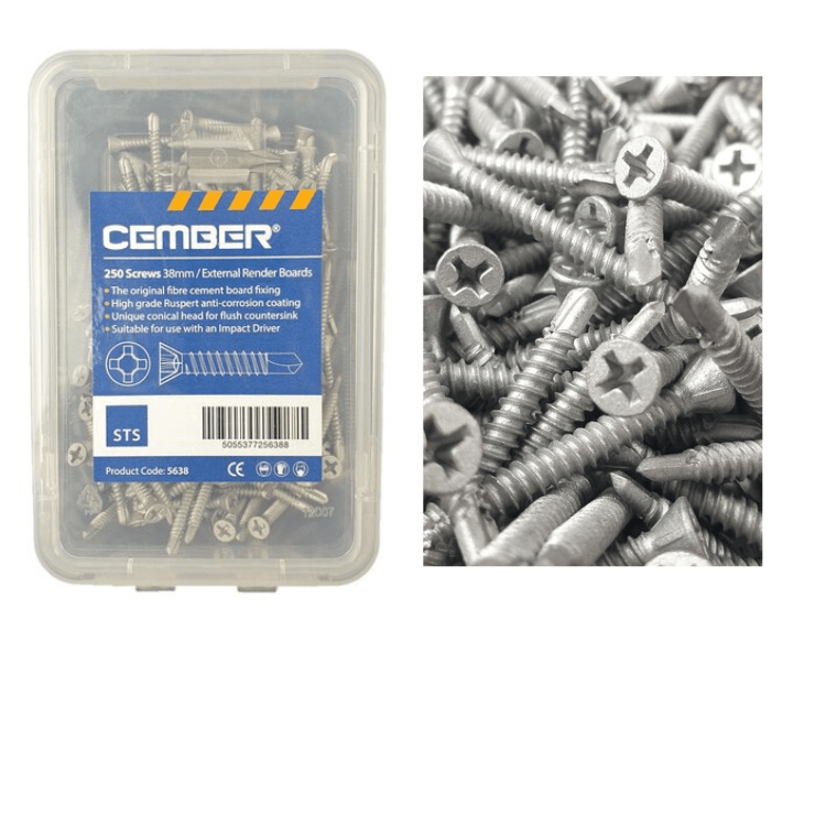 RD00938 STS STS CEMBER Render Board Screws 38mm Render Board Screws 38mm - Price Per Box Fixings