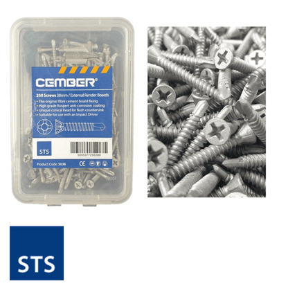 RD00938 STS STS CEMBER Render Board Screws 38mm Render Board Screws 38mm - Price Per Box Fixings