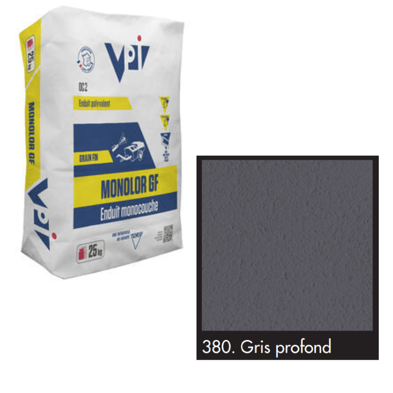 RD00925 VPI VPI Monocal Render GM 380 Gris Profond 25kg 25kg - Price Per bag / 3-5 Working Days Monocal GM