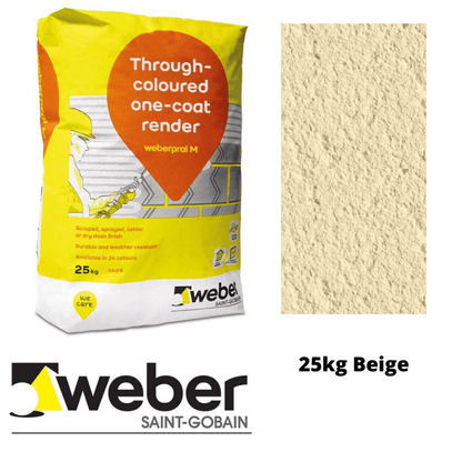Weberpral M Through Coloured One Coat Render 25kg - Beige - RendersDirect