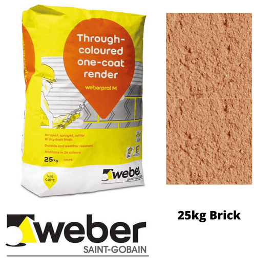 Weberpral M Through Coloured One Coat Render 25kg - Brick Red - RendersDirect
