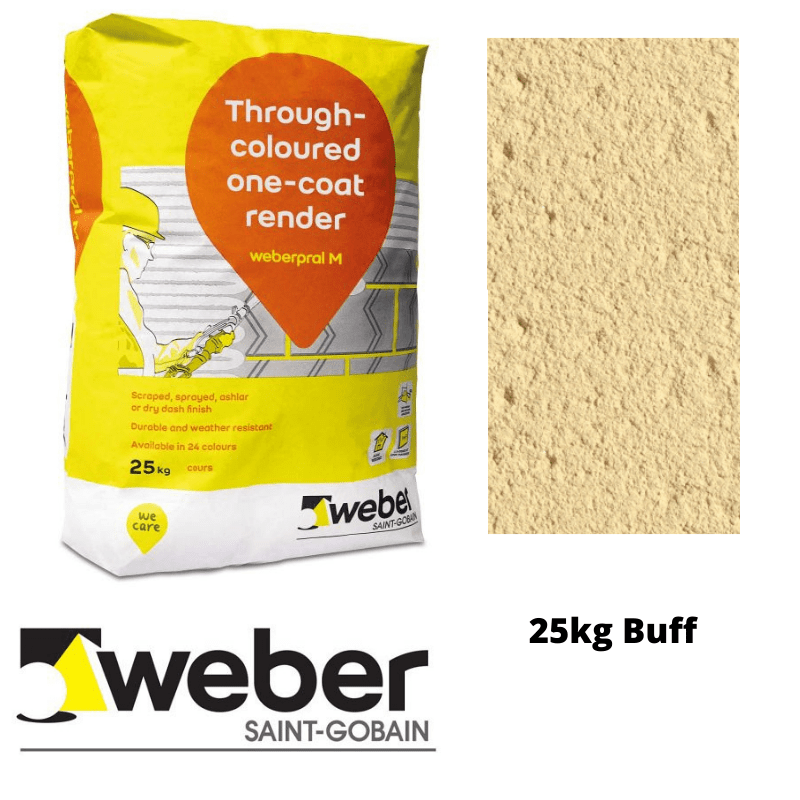 Weberpral M Through Coloured One Coat Render 25kg - Buff - RendersDirect