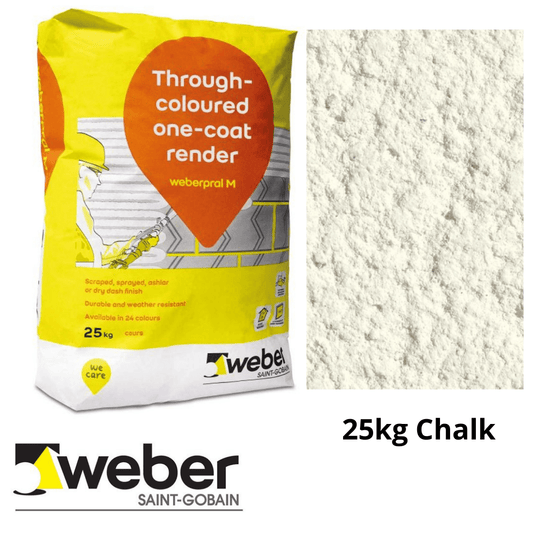 Weberpral M One Coat Render - Chalk 25kg - Builders Merchant Direct