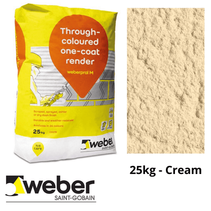Weberpral M One Coat Render - Cream 25kg - Builders Merchant Direct