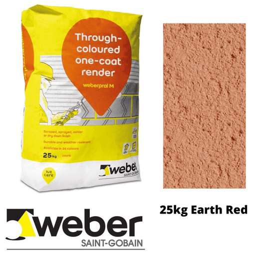 Weberpral M Through Coloured One Coat Render 25kg - Earth Red - RendersDirect