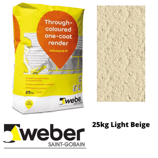 Weberpral M Through Coloured One Coat Render 25kg - Light Beige - RendersDirect