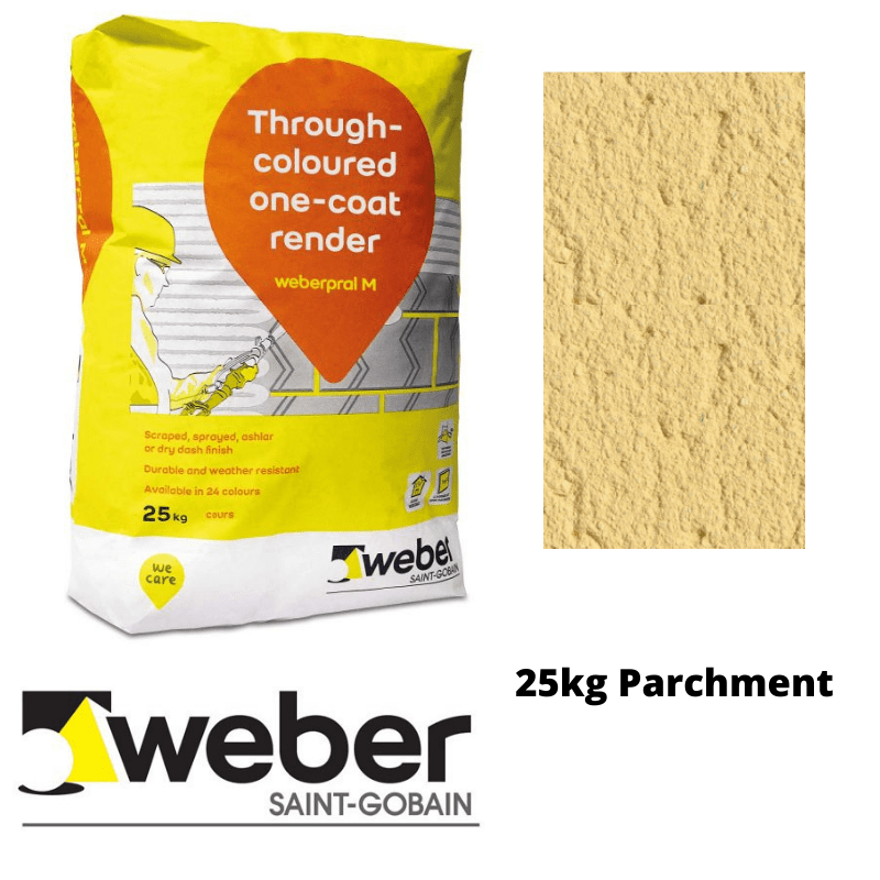 Weberpral M Through Coloured One Coat Render 25kg - Parchment - RendersDirect