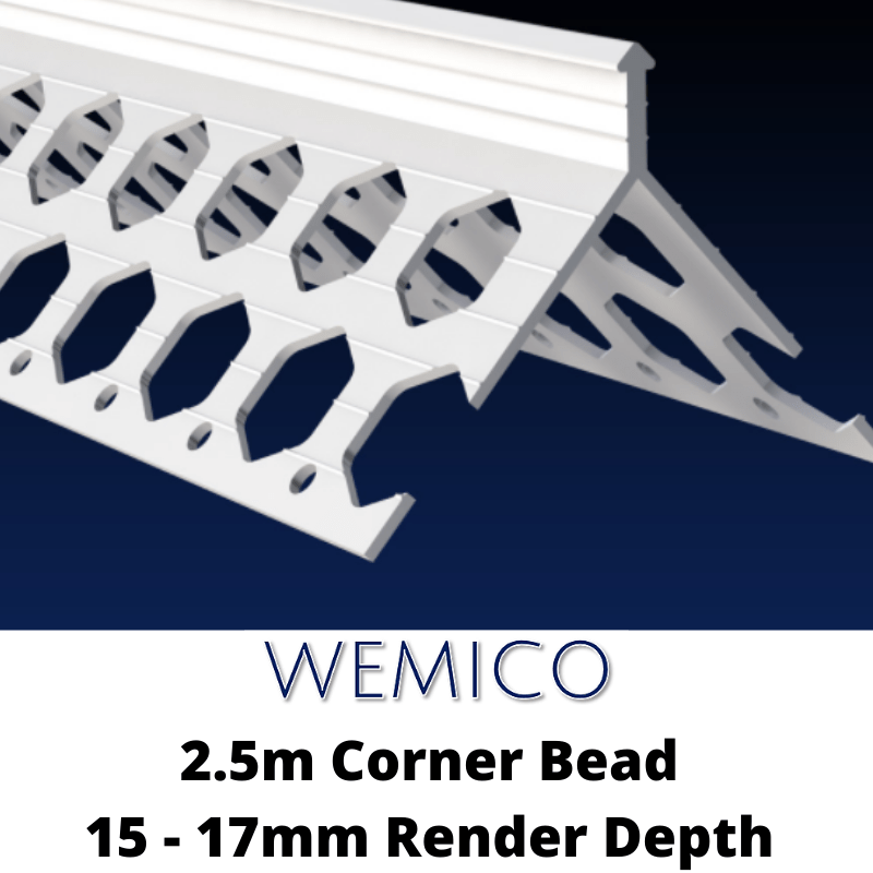 RD00776 Wemico Wemico C15 PVC Corner Bead 2.5m - Light Grey 2.5m - 5 per pack Corner Bead