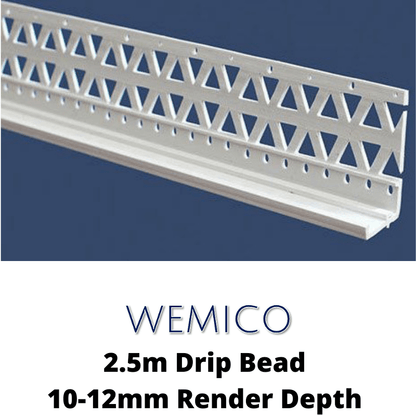 RD00787 Wemico Wemico D10 PVC Drip Bead 2.5m - White 2.5m - 5 per pack Drip Bead
